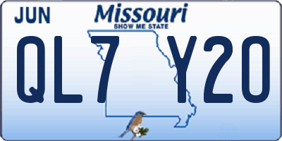 MO license plate QL7Y2O