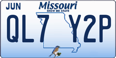 MO license plate QL7Y2P
