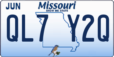 MO license plate QL7Y2Q