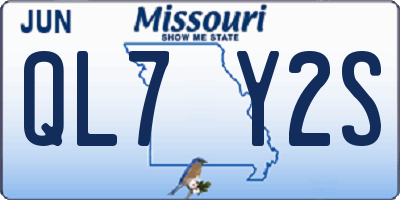 MO license plate QL7Y2S