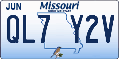 MO license plate QL7Y2V