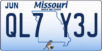 MO license plate QL7Y3J