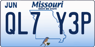 MO license plate QL7Y3P