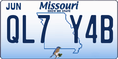 MO license plate QL7Y4B