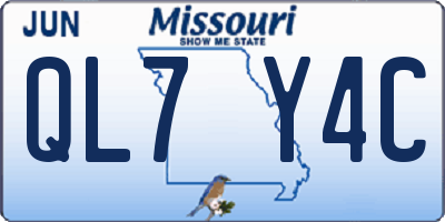 MO license plate QL7Y4C