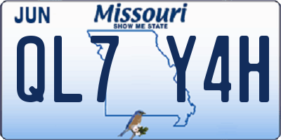 MO license plate QL7Y4H