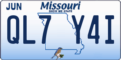 MO license plate QL7Y4I