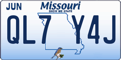 MO license plate QL7Y4J