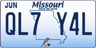 MO license plate QL7Y4L