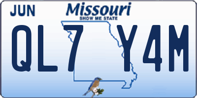 MO license plate QL7Y4M