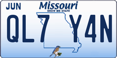 MO license plate QL7Y4N