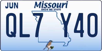 MO license plate QL7Y4O