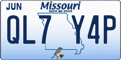 MO license plate QL7Y4P