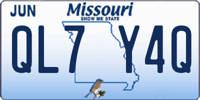 MO license plate QL7Y4Q