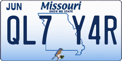 MO license plate QL7Y4R