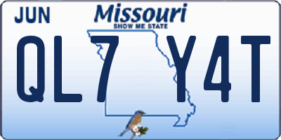 MO license plate QL7Y4T