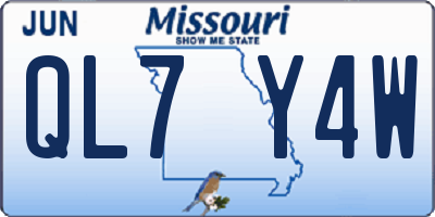 MO license plate QL7Y4W
