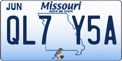 MO license plate QL7Y5A