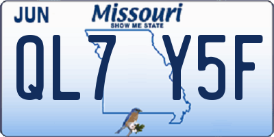 MO license plate QL7Y5F