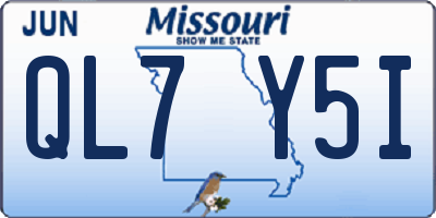 MO license plate QL7Y5I