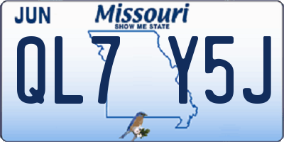 MO license plate QL7Y5J