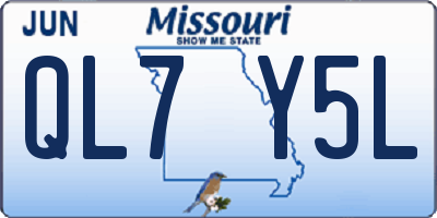 MO license plate QL7Y5L