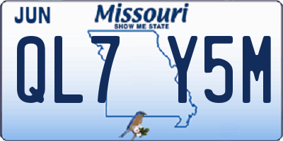 MO license plate QL7Y5M