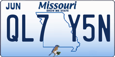 MO license plate QL7Y5N