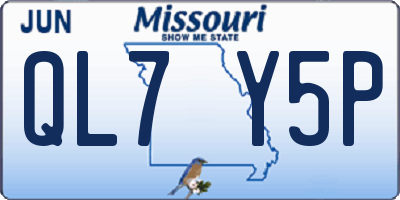 MO license plate QL7Y5P