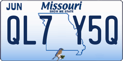 MO license plate QL7Y5Q