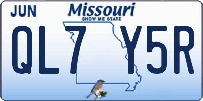 MO license plate QL7Y5R