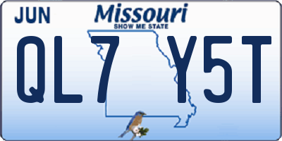 MO license plate QL7Y5T