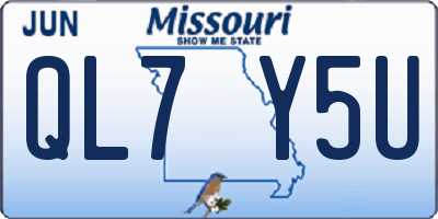 MO license plate QL7Y5U