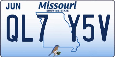 MO license plate QL7Y5V