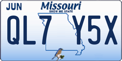 MO license plate QL7Y5X