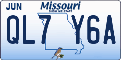 MO license plate QL7Y6A