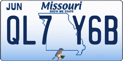 MO license plate QL7Y6B