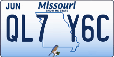 MO license plate QL7Y6C