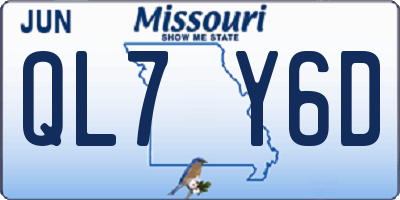 MO license plate QL7Y6D