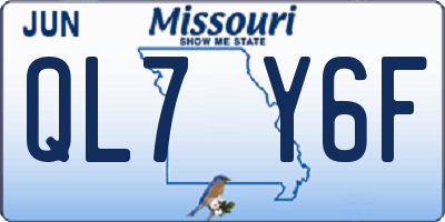 MO license plate QL7Y6F