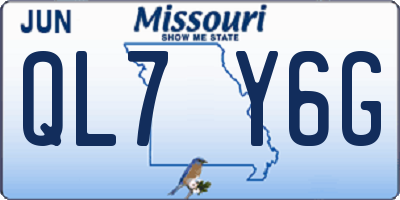 MO license plate QL7Y6G