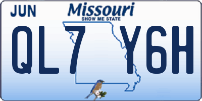 MO license plate QL7Y6H