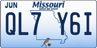 MO license plate QL7Y6I