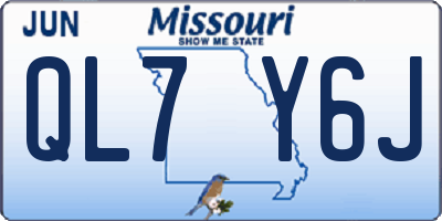 MO license plate QL7Y6J