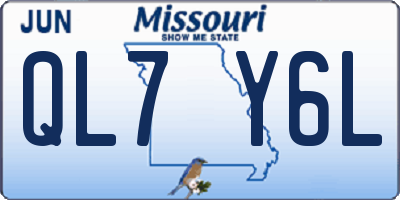 MO license plate QL7Y6L
