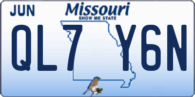 MO license plate QL7Y6N