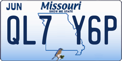 MO license plate QL7Y6P