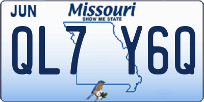 MO license plate QL7Y6Q