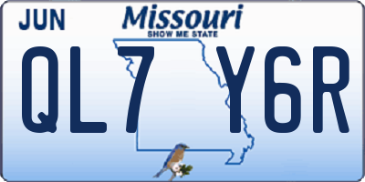 MO license plate QL7Y6R