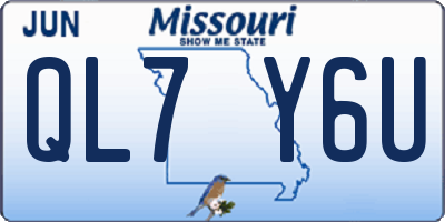 MO license plate QL7Y6U
